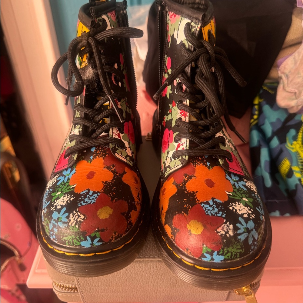Dr. Martens Multicolor Floral Kids Boots